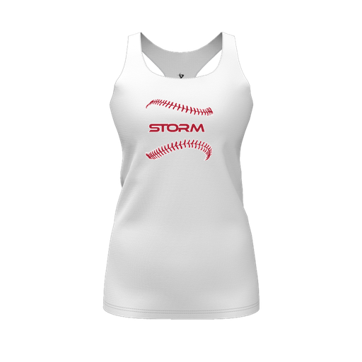 [CUS-DFW-RCBK-PER-WHT-FYS-LOGO1] Racerback Tank Top (Female Youth S, White, Logo 1)