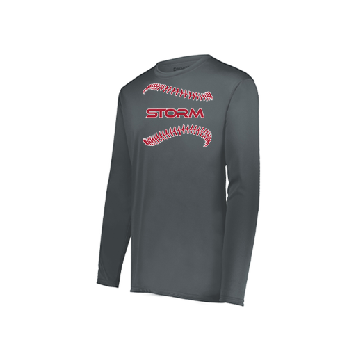 [222823.059.S-LOGO1] Youth LS Smooth Sport Shirt (Youth S, Gray, Logo 1)