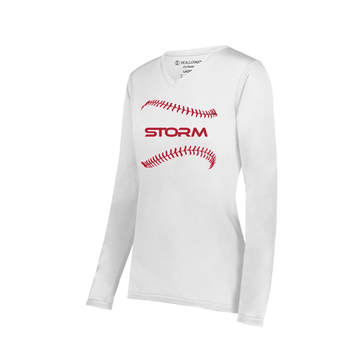 [222824.005.S-LOGO1] Ladies LS Smooth Sport Shirt (Female Adult S, White, Logo 1)