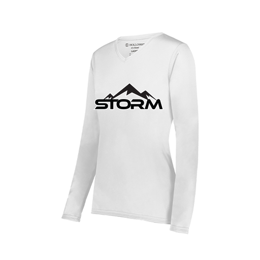 [222824.005.S-LOGO2] Ladies LS Smooth Sport Shirt (Female Adult S, White, Logo 2)