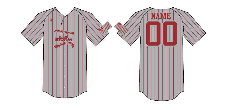 Appalachian Storm Baseball - Grey and Red Jersey