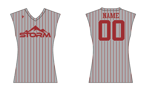 Appalachian Storm Softball - Grey and Red Sleeveless Jersey