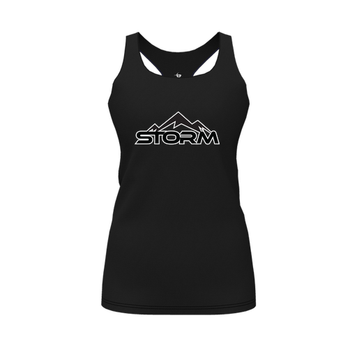 [FT0TRBBK-FYS-LOGO2] Decker Racerback Tank Top (Female Youth S, Black, Logo 2)
