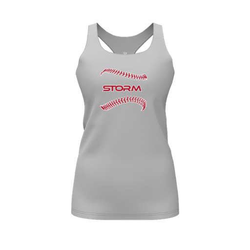 [CUS-DFW-RCBK-PER-GRY-FYS-LOGO1] Racerback Tank Top (Female Youth S, Gray, Logo 1)