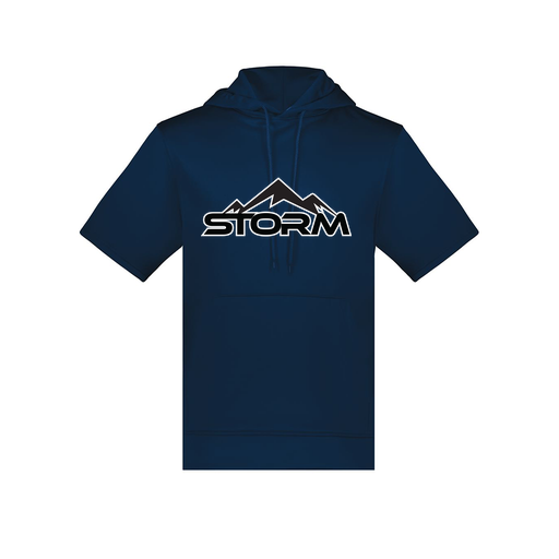 [6871.065.S-LOGO2] Men's Dri Fit Short Sleeve Hoodie (Adult S, Navy, Logo 2)