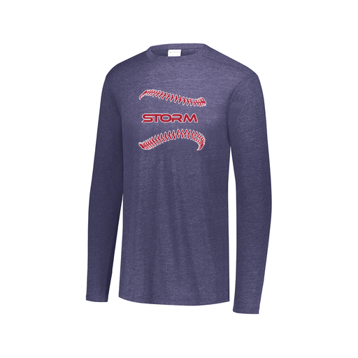 [FTLCUBNV-AXS-LOGO1] Decker Men's Tri-Blend T-Shirt - Long Sleeve (Adult XS, Navy, Logo 1)