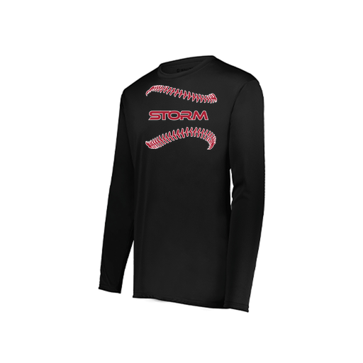 [222823.080.S-LOGO1] Youth LS Smooth Sport Shirt (Youth S, Black, Logo 1)